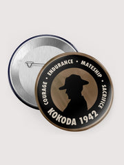 Kokoda 1942 pin-back button